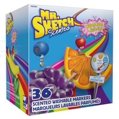 Mr. Sketch Scented Chisel-Tip Washable Markers, Assorted Colours, Classroom 36/Pack SCENTED  36PK ASSORTED COLOURS WASHABLE  NON TOXIC