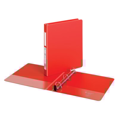 Reliures Grand & Toy, anneaux en D blocables de 1 po, rouge, format lettre (8 1/2 po x 11 po) ANNEAUX COMBI  FORMAT LETTRE VINYLE RELIEF 2 POCH INT