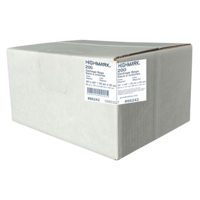 Sacs à ordures industriels HighMark, transparent, 35 po x 50 po, régulier, caisse de 200 GARBAGE BAGS 200/CASE 