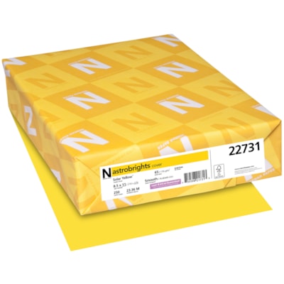 Neenah Astrobrights Cover Paper, Solar Yellow, Letter-Size, FSC Certified, 65 lb., Ream FSC LASER INKJET GUARANTEED 