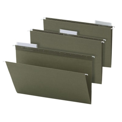Office Depot 3-Tab Legal-Size Hanging Folders, Standard Green, 1/3 Cut Tabs, Box of 25  