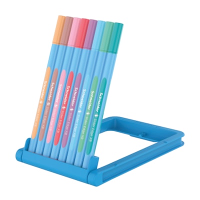 Schneider Slider Edge Pastel Ballpoint Pens, Assorted Pastel Colours, Extra Broad, Pack of 8 LINE WIDTH EXTRA BROAD (XB) CASE STAND WITH 8 PENS