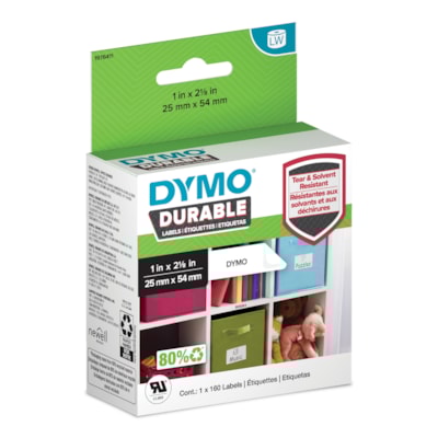 DYMO LabelWriter Durable Coated Polypropylene Multipurpose Labels, White, 1