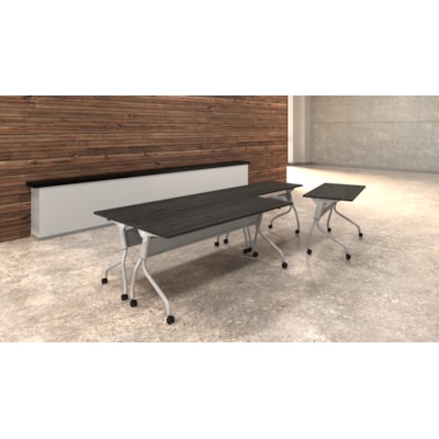 Offices to Go Ionic 72" x 24" Flip-Top Table, Asian Night Finish ASIAN NIGHT FINISH PACKED IN 3 BOXES