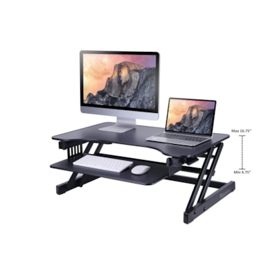 Rocelco ADR2 Adjustable 32" Desk Riser with MAFM Anti Fatigue Mat, Black le Desk Riser-Medium Anti Fati gue Mat