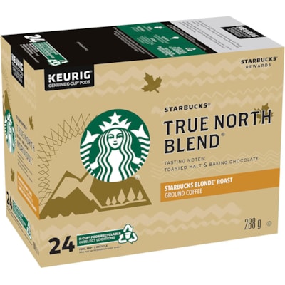 Starbucks Single-Serve Coffee K-Cup Pods, True North Blend, Box of 24 COFFEE 