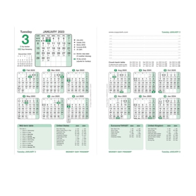Brownline 12-Month Money Dayfinder Daily Financial Calendar Refill, 7-1/4" x 4-3/4", January - December, English 7-1/4 X 4-3/4 ENGLISH 
