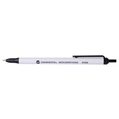 Grand & Toy Retractable Ballpoint Pens, Black, Medium 1.0 mm, 12/BX BLACK REPLACED 97025 