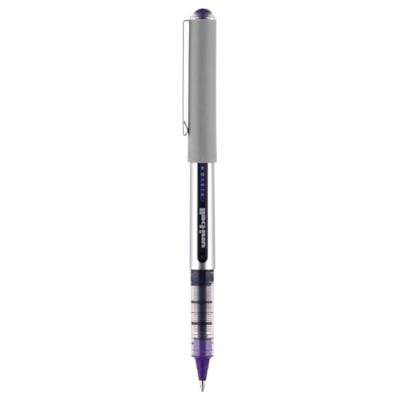 Uniball Vision Rollerball Pen, Purple, Fine 0.7 mm VISION INK WINDOW UNIFLOW SYST WATER/FADE PROOF DISPOSABLE