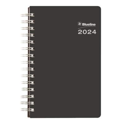 Blueline DuraGlobe Sugar Cane 12-Month Daily Planner, Black, 8'' x 5'', January-December, Bilingual FLEXIBLE COVER  BLACK  BIL 8" X 5"   FSC CERTIFIED