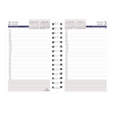 Blueline DuraGlobe Sugar Cane 12-Month Daily Planner, Black, 8'' x 5'', January-December, Bilingual FLEXIBLE COVER  BLACK  BIL 8" X 5"   FSC CERTIFIED
