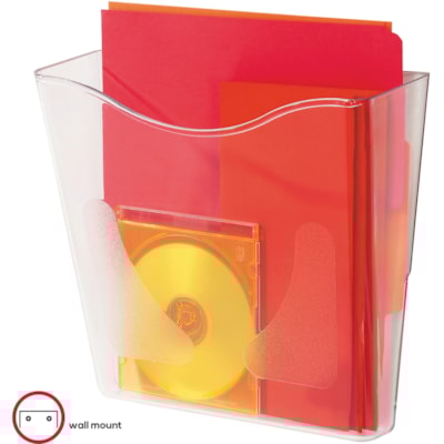 Deflecto Euro-Style DocuPocket - 1 Pocket(s) - 10" (254 mm) Height x 10.9" (276.10 mm) Width x 10.3" (260.35 mm) Depth - Clear - Plastic - 1 Each CLEAR  HOLDS LETER  LEGAL  A4 INCL. MOUNTING H/WARE
