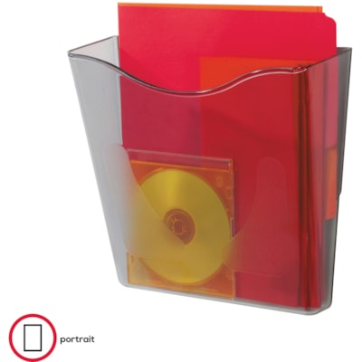 Deflecto Euro-style DocuPocket Wall Pocket - 1 Pocket(s) - 10.3" (260.35 mm) Height x 10.9" (276.10 mm) Width x 4" (101.60 mm) Depth - Smoke - Plastic - 1 Each HOLDS LTR/LGL/A4 DOCUMENTS LINKING MECHANISM MOUNT H/WARE