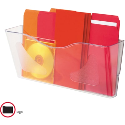 Deflecto Euro-Style DocuPocket - 1 Pocket(s) - 6.6" (168.28 mm) Height x 15" (381 mm) Width x 4" (101.60 mm) Depth - Clear - Plastic - 1 Each CLEAR  HOLDS LETER  LEGAL  A4 INCL. MOUNTING H/WARE