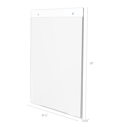 Deflecto Classic Image Wall Mount Sign Holder - 8.50" (215.90 mm) Width x 11" (279.40 mm) Height - Wall Mountable - Plastic - Clear - 1 Each 8 1/2 X 11 PREDRILLED HOLES FOR MOUNTING