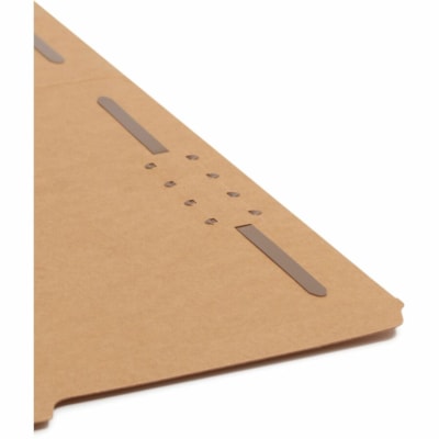 Smead 2/5 Onglet coupé format lettre Recyclé Chemise avec fixateur - 8 1/2 po (215,90 mm) x 11 po (279,40 mm) - 3/4 po (19,05 mm) Extension - 2 x 2K Attache(s) - 2 po (50,80 mm) pour Dossier - Haut Position supérieure - Droite du centre Position d'onglet - Kraft - 10% Recycl&eac REINFORCED 2/5-CUT TAB LETTER SIZE/KRAFT