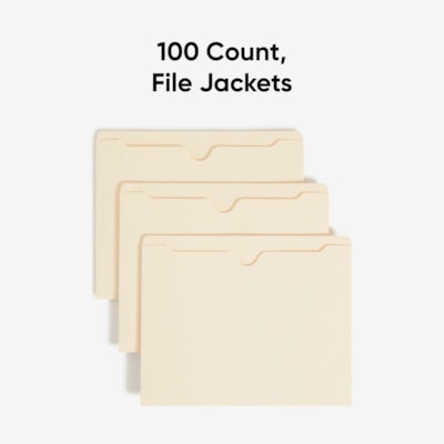 Smead Straight Tab Cut Letter Recycled File Jacket - 8 1/2" (215.90 mm) x 11" (279.40 mm) - 11 pt. (3.87 mm) - 2 Plys - Manila - Reinforced, Slip Resistant - 10% Recycled - 100 / Box REINFORCED STRAIGHT-CUT TAB LETTER SIZE/MANILA