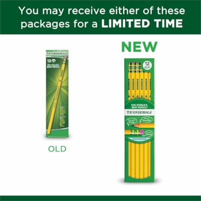 Ticonderoga No. 2.5 Pencils - Black Lead - # 2.5 - Yellow Cedar Barrel - 12 / Box 12/BOX 
