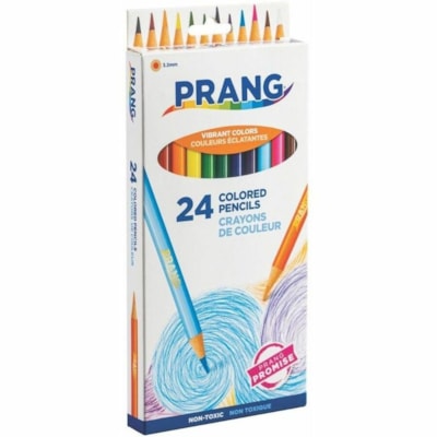 Prang Colored Pencils - 3.3 mm (0.13") Assorted Lead - Assorted Barrel - 24 / Set  