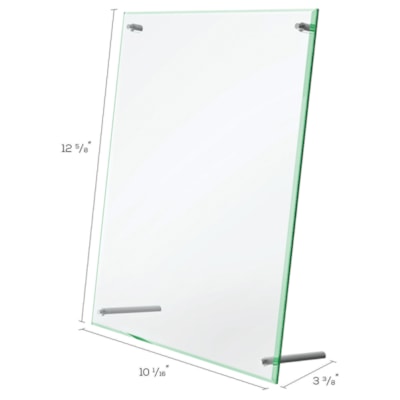 Deflecto Superior Image Beveled Edge Sign Holder - 8.50" (215.90 mm) Width x 12.63" (320.68 mm) Height x 3.38" (85.73 mm) Depth - Rectangular Shape - Lightweight, Self-standing, Beveled Edge - Clear - 1 Each CLEAR  DESKTOP  BEVELED EDGE 