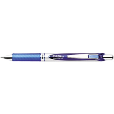 EnerGel - Stylo à encre gel liquide EnerGel RTX - 0,7 mm (0,03 po) Moyenne Pointe de stylo - Rechargeable - Rétractable - Ink Bleu - A base de gel - Barrel Argenté - Métal Pointe - 1 chaque ENERGEL ELITE POINTE DE 0 7MM 