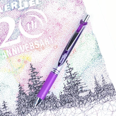 EnerGel Retractable Gel Roller, (0.7mm) Metal Tip, Violet Ink - Pentel EnerGel Retractable Liquid Gel Rollerball Pen, Everyday Writing, Office Supplies, School Supplies, 0.7mm Medium Point, Violet Ink ROLLER BALL PENS 