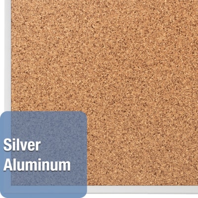Quartet Classic Series Bulletin Board - 24" (609.60 mm) Board Height x 36" (914.40 mm) Board Width - Brown Natural Cork Surface - Heavy-gauge, Self-healing, Heavy Duty - Silver Aluminum Frame - 1 Each HEAVY GUAGE ANODIZED ALUMINUM FRAME WIDTH 1 1/4" QUARTET