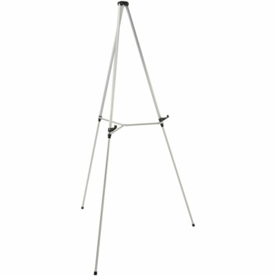 Quartet - Chevalet d'affichage télescopique léger - 25 lb (11339,81 g) Capacité de charge - hauteur de 66 po (1676,40 mm) - Aluminium, Acier, Métal - Argenté REGLABLE  38/66 PO  A UTILISER AVEC LE BLOC DE CONFERENCE 50T