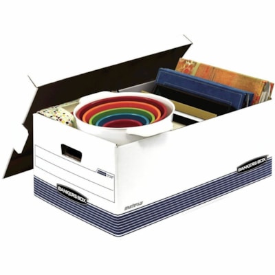 Bankers Box - Boîte d'entreposage Stor/File(tm) - Internal Dimensions : largeur de compartiment 15 po (381 mm) x profondeur de compartiment 24 po (609,60 mm) x hauteur de compartiment 10 po (254 mm) - External Dimensions : largeur de 15,9 po (403,35 mm) x profondeur de 25,4 po (644,65 mm) x haute BANKERS BOX FORMAL LÉGAL 