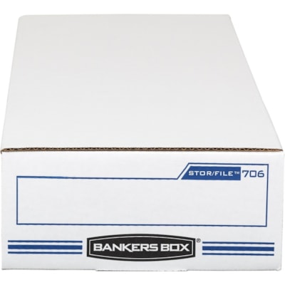 Bankers Box STOR/FILE Check Storage Boxes - Internal Dimensions: 9" (228.60 mm) Width x 24" (609.60 mm) Depth x 4" (101.60 mm) Height - External Dimensions: 9.3" (234.95 mm) Width x 25" (635 mm) Depth x 4.1" (104.90 mm) Height - 650 lb (294835.04 g) - Flip Top Closure - Light Duty - Stackable - Whit ATTCHD FLIP-TOP LID 