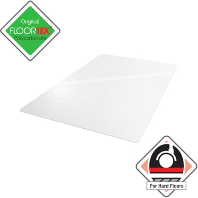 Floortex Cleartex Ultimat® Polycarbonate Rectangular Chair Mat for Hard Floor - 35" x 47" - Home, Office, Hardwood Floor, Floor, Hard Floor, Carpeted Floor - 47" (1193.80 mm) Length x 35" (889 mm) Width x 0.075" (1.91 mm) Depth x 0.075" (1.91 mm) Thickness - Rectangular - Polycarbonate - Clear - FLOORTEX 