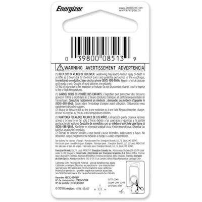 Energizer 2450 Lithium Coin Battery - For Multipurpose - 3 V DC - 1 Each  