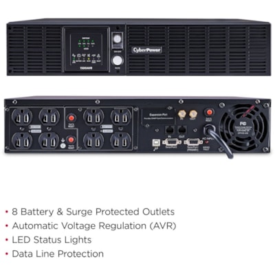 CyberPower Smart App AVR CPS1500AVR 1500VA UPS - 1500VA/950W - 18 Minute Half Load - 6 x NEMA 5-15R - Battery/Surge-protected  