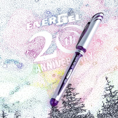 EnerGel Liquid Gel Pen, (0.7mm) Metal Tip, Capped, Violet Ink - Pentel EnerGel Liquid Gel Rollerball Pen with Cap to Protect Pockets, Everyday Writing, Office Supplies, School Supplies, 0.7mm Medium Point, Silver Barrel, Violet Ink 0.7MM MADE FROM 50% RECYCLED MATERIAL REFILLABLE