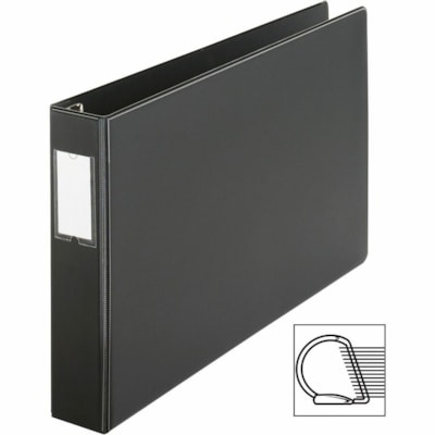 Cardinal® Premier EasyOpen Locking Slant-D Tabloid Binder - 2" (50.80 mm) Binder Capacity - Tabloid - 11" (279.40 mm) x 17" (431.80 mm) Sheet Size - 525 Sheet Capacity - 1 1/2" (38.10 mm) Spine Width - 3 Ring(s) - Fastener(s): D-Ring - Pocket(s): Inside Front & Back - Vinyl - Black - 2.62 lb (11 FORMAT BINDER 11X17 D-RING 2" CAPACITY BLACK  63% PCW