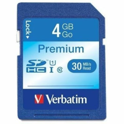 Verbatim 4GB Premium SDHC Memory Card, UHS-I U1 Class 10 - 30 MB/s Read - Lifetime Warranty  