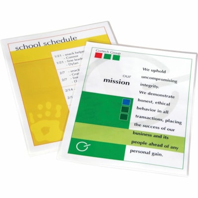 Fellowes - Pochette de plastification à chaud - Sheet Size Supported : format lettre largeur de 9 po (228,60 mm) x longueur de 11,50 po (292,10 mm) - Taille de pochettes de plastification/feuilles de lamination : largeur de 9 po (228,60 mm) x épaisseur de 3 mil (0,08 mm) - Brillant - Typ FORMAT LETTRE  9 X 11 1/2 PO FLÈCHES DIRECT.  EMB. DE 100