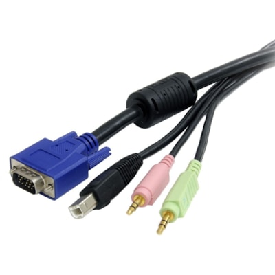 StarTech.com - Câble KVM - 6 pi (1,83 m) Câble KVM (clavier, vidéo, souris) pour Pavé numérique, Souris, Microphone, Commutateur KVM - Noir - 1 chaque  vidÃ©o   USB   audio et micro phone tout po un cÃ¢