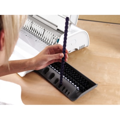 Fellowes Pulsar(tm) E 300 Electric Comb Binding Machine w/Starter Kit - CombBind - 300 Sheet(s) Bind - 20 Punch - 5.13" (130.30 mm) Height x 16.94" (430.28 mm) Width x 15.38" (390.65 mm) Depth - White, Black b Binding Machine with Starter  Kit