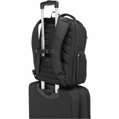 Targus Corporate Traveler CUCT02B Carrying Case Rugged (Backpack) for 10.5" to 16" Notebook - Black - Damage Resistant, Impact Resistant, Water Resistant Bottom, Impact Absorbing, Drop Resistant, Bump Resistant, Water Resistant, Shock Absorbing, Tear Resistant, Crash Resistant - Polyester Body - Che  