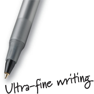 BIC Round Stic Ballpoint Pens - Medium Pen Point - Black Ink - Black Barrel - Brass Tip - 60 / Box BULK BOX 60 PENS PER PK 