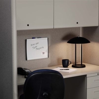 Quartet - Tableau effaçable à sec Arc - largeur de 24 po (609,60 mm) x hauteur de 14 po (355,60 mm) - Surface Blanc Acier peint - Frame Argenté Aluminium - Horizontal - Magnétique - 1 chaque 24X24 PO  POUR CLOISON MAGNETIQUE  CADRE D ALUMINIUM