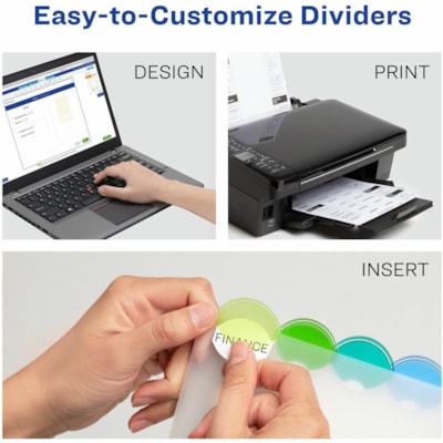 Avery® Insertable Style Edge(tm) Plastic Dividers, 8 tabs, 1 set - 8 x Divider(s) - 8 - 8 Tab(s)/Set - 8.50" (215.90 mm) Divider Width x 11" (279.40 mm) Divider Length - 3 Hole Punched - Translucent Plastic Divider - Multicolor Plastic Tab(s) - Customizable, Hole-punched, Insertable, Sturdy,  DIVIDERS 8-TAB ASSRT COLOURS 1 SET/PKG  SFI CERTIFIED