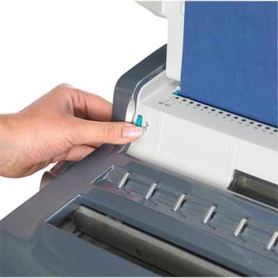 Fellowes Quasar(tm) Manual Wire Binding Machine w/ Starter Kit - WireBind - 130 Sheet(s) Bind - 15 Punch - 5.13" (130.30 mm) Height x 18.13" (460.50 mm) Width x 15.38" (390.65 mm) Depth - Metallic Silver 24"/MIN THRU SPED.60SEC WARMUP HOT & COLD. POUCH STARTER KIT