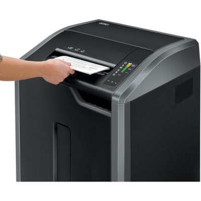 Fellowes Powershred® 425Ci 100% Jam Proof BAA Compliant Cross-Cut Shredder - Continuous Shredder - Cross Cut - 30 Per Pass - for shredding Staples, Credit Card, CD, DVD, Paper Clip, Junk Mail, Paper - 0.2" (3.96 mm) x 1.1" (28.58 mm) Shred Size - P-4 - 4 in/s (101.60 mm/s) - 12" (304.80 mm) Thro 28 SHTS CROSS CUT SHRED SIZE 4MM X 28.5MM 30 GAL