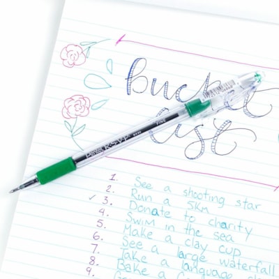 R.S.V.P. Ballpoint Pen, (0.7mm), Green Ink - Pentel R.S.V.P. Ballpoint Pen, Everyday Writing, Office Supplies, School Supplies, Long Lasting 1,400m Writing Distance, 0.7mm Medium Point, Green Ink R.S.V.P. NO GRN REFILL AVAIL. W/CMFT GRIP PRT DSP#BK90-12EP