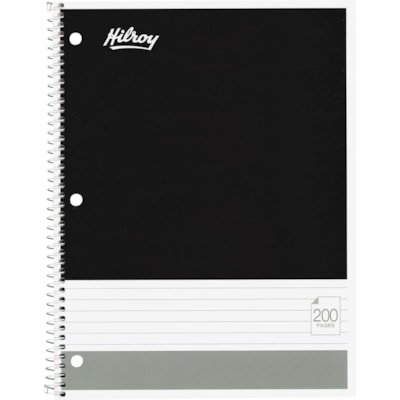Hilroy - Cahier à spirales - 100 Feuilles - 200 Pages - Avec ligne Réglure - format lettre - Papier Blanc - Couverture Noir, Rose, Gris, Vert, Bleu - Fiches - 1 chaque 200 PAGES 