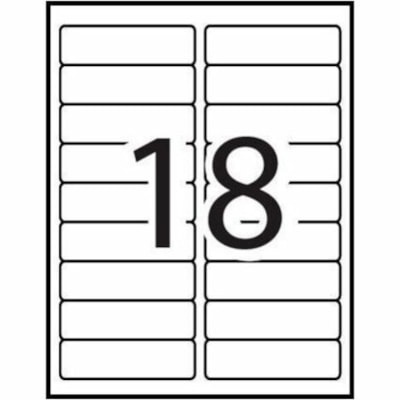 Avery® Extra Large Filing Labelswith TrueBlock(tm) Technology for Laser and Inkjet Printers, 3-7/16" x 15/16" , White - 15/16" (23.62 mm) Width x 3 7/16" (87.12 mm) Length - Rectangle - Laser, Inkjet - White - 360 / Pack 3 7/16"X15/16" LASER INKJET 