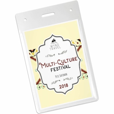 Avery® Vertical Name Badge Holders, 4" x 3" - Support 4" (101.60 mm) x 3" (76.20 mm) Media - Portrait - 3.88" (98.43 mm) Height x 2.63" (66.68 mm) Width x 0.50" (12.70 mm) Depth - Polyvinyl Chloride (PVC) - Clear - Reusable, Durable, Top Loading, Secure, Heavy Duty - 25 / Pack VERTICAL VINYL TOP LOAD 