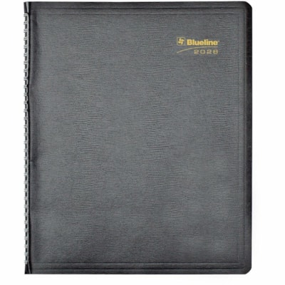 Blueline Essential Weekly Appointment Planner, Bilingual - Weekly - January 2025 - December 2025 - 7:00 AM to 8:45 PM - Monday - Friday, 7:00 AM to 4:45 PM - Saturday - 1 Week Double Page Layout - 9 1/16" (230.17 mm) x 11" (279.40 mm) Sheet Size - Twin Wire - Black - 11" (279.40 mm) Height - Bilingu  